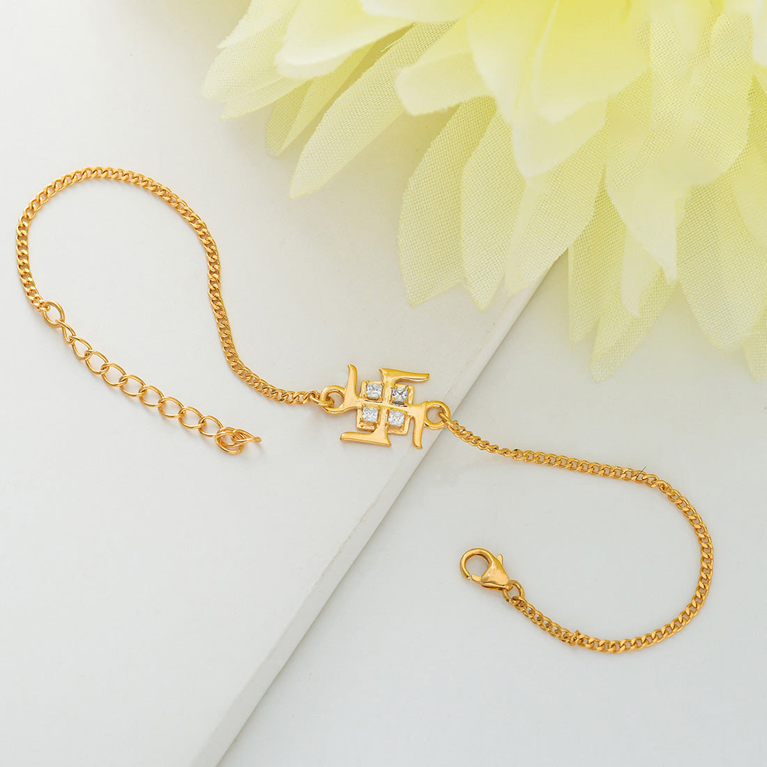 trueBrowns 925 Sterling Silver Swastik Bracelet Style Bracelet Rakhi