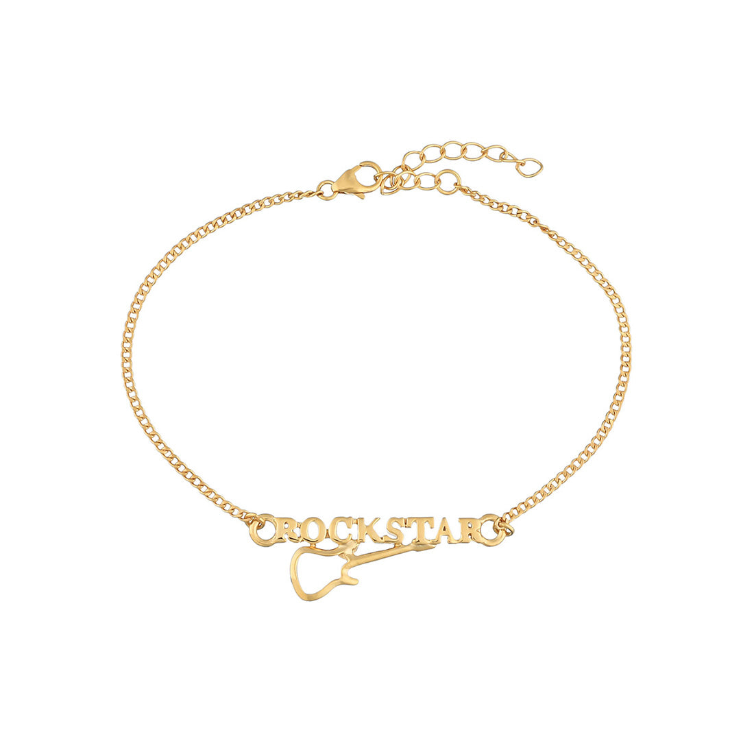 trueBrowns 925 Sterling Silver Rockstar Gold-Polished Gold Micron Plated Bracelet Rakhi