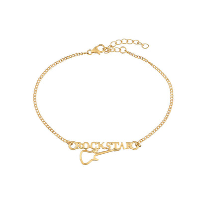 trueBrowns 925 Sterling Silver Rockstar Gold-Polished Gold Micron Plated Bracelet Rakhi