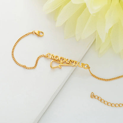 trueBrowns 925 Sterling Silver Rockstar Gold-Polished Gold Micron Plated Bracelet Rakhi