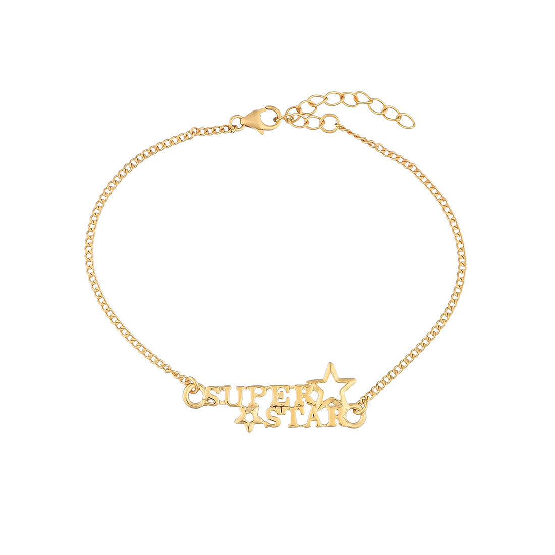 trueBrowns 925 Sterling Silver Gold-Polished Gold Micron Plated Superstar Bracelet Rakhi
