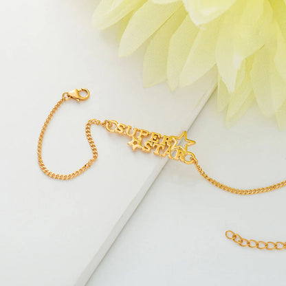 trueBrowns 925 Sterling Silver Gold-Polished Gold Micron Plated Superstar Bracelet Rakhi