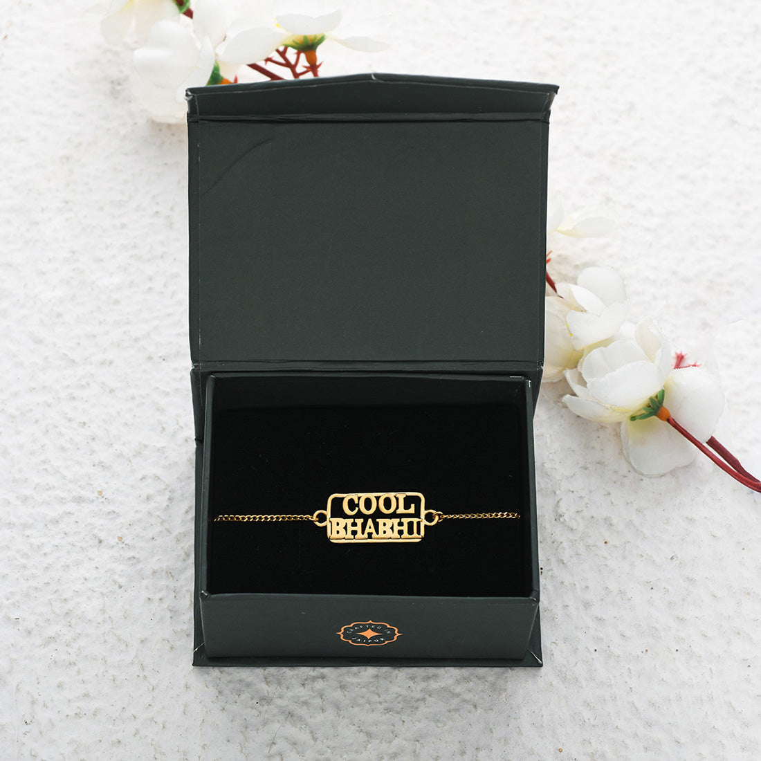 trueBrowns 925 Sterling Silver Gold-Polished Gold Micron Plated Cool Bhabhi Rakhi