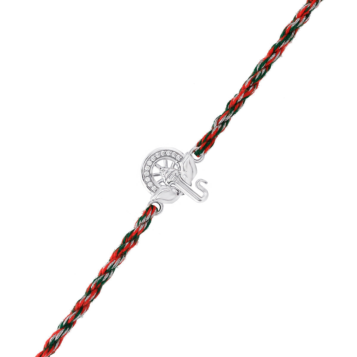 trueBrowns 925 Sterling Silver Auspicious Ganpati Thread Style Rakhi