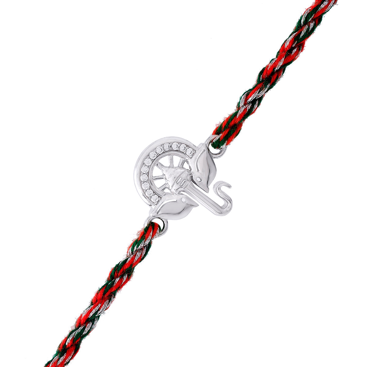 trueBrowns 925 Sterling Silver Auspicious Ganpati Thread Style Rakhi