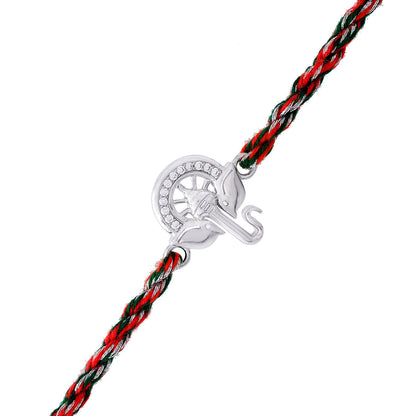 trueBrowns 925 Sterling Silver Auspicious Ganpati Thread Style Rakhi