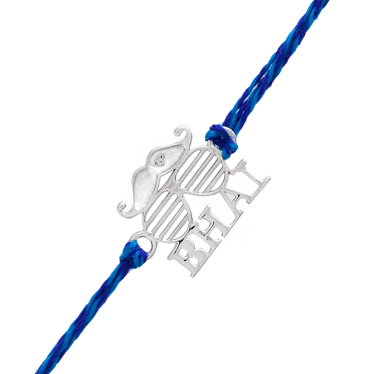 trueBrowns 925 Sterling Silver Precious Bhai Thread Rakhi