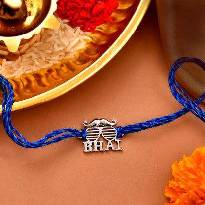 trueBrowns 925 Sterling Silver Precious Bhai Thread Rakhi