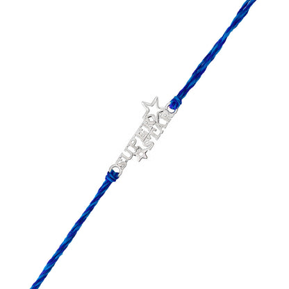 trueBrowns 925 Sterling Silver Precious Superstar Thread Rakhi