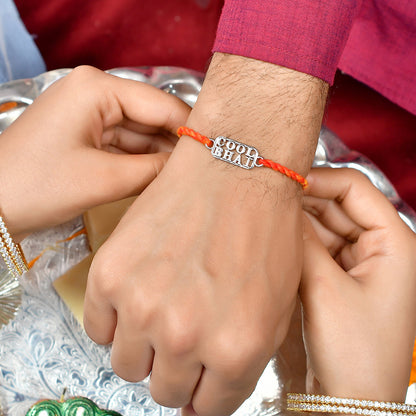 trueBrowns 925 Sterling Silver Precious Cool Bhai Thread Rakhi