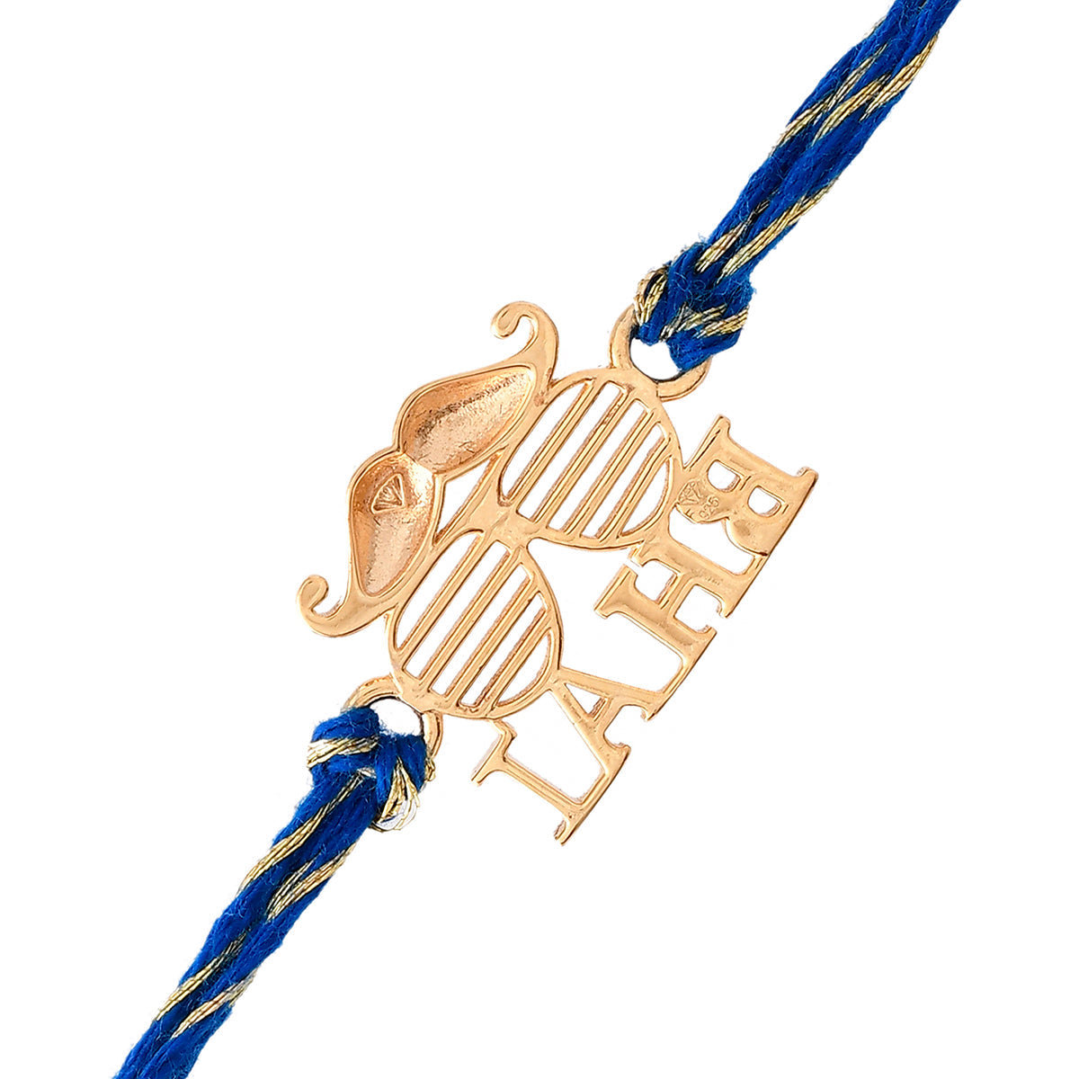 trueBrowns X Voylla 925 Sterling Silver Gold-Polished Gold Micron Plated Bhai Thread Rakhi