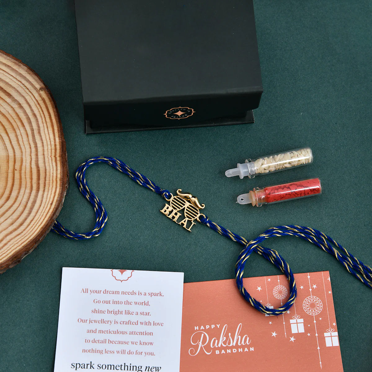 trueBrowns X Voylla 925 Sterling Silver Gold-Polished Gold Micron Plated Bhai Thread Rakhi