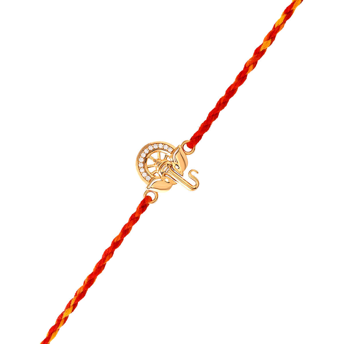 trueBrowns X Voylla 925 Sterling Silver Ganesha Gold-Polished Gold Micron Plated Thread Rakhi