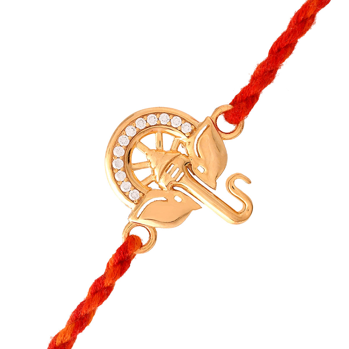 trueBrowns X Voylla 925 Sterling Silver Ganesha Gold-Polished Gold Micron Plated Thread Rakhi