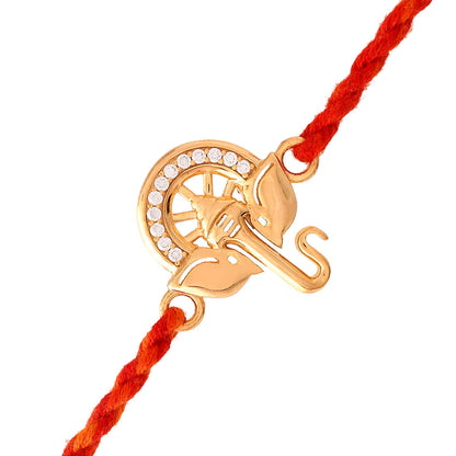 trueBrowns X Voylla 925 Sterling Silver Ganesha Gold-Polished Gold Micron Plated Thread Rakhi