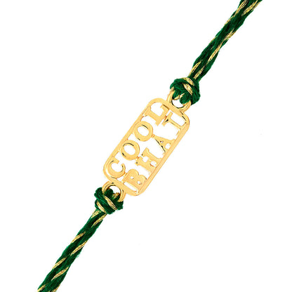 trueBrowns 925 Sterling Silver Gold-Polished Gold Micron Plated Cool Bhai Thread Rakhi