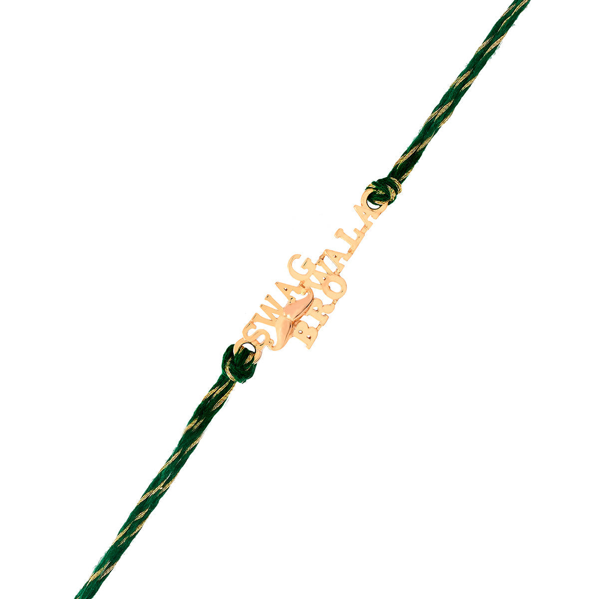 trueBrowns 925 Sterling Silver Gold-Polished Gold Micron Plated Swag Thread Rakhi