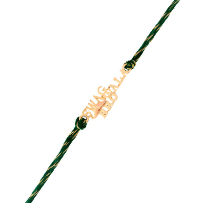 trueBrowns 925 Sterling Silver Gold-Polished Gold Micron Plated Swag Thread Rakhi
