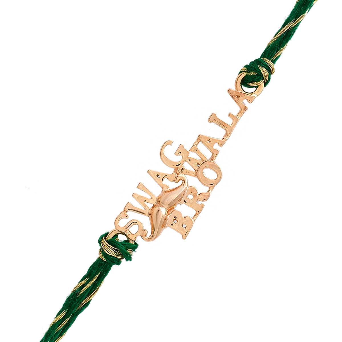 trueBrowns 925 Sterling Silver Gold-Polished Gold Micron Plated Swag Thread Rakhi
