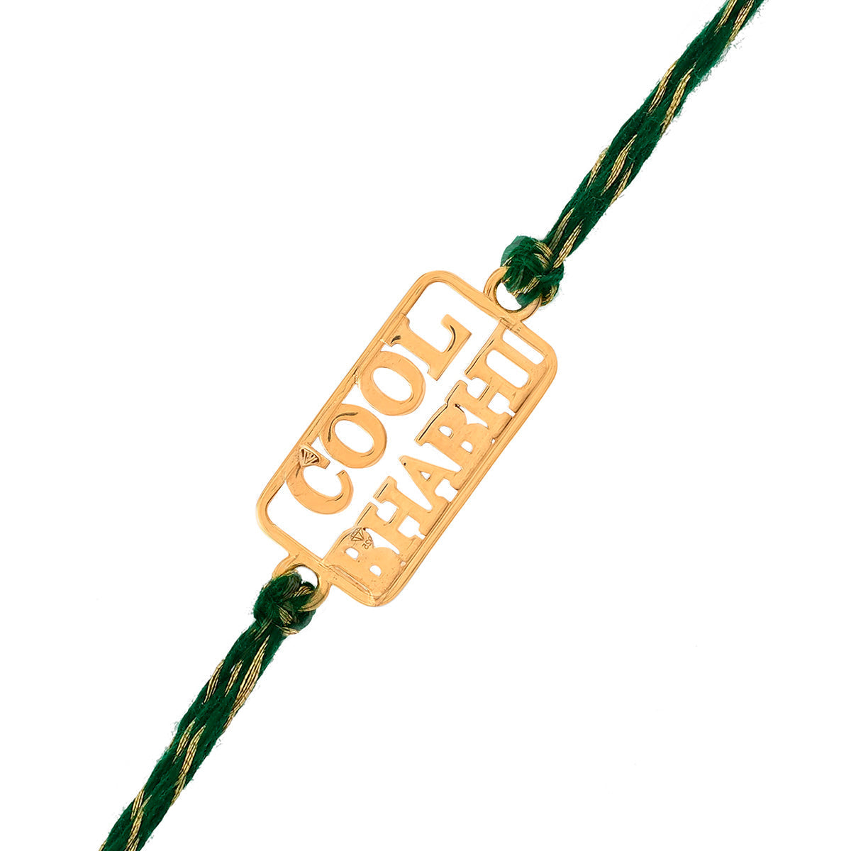 trueBrowns 925 Sterling Silver Cool Bhabhi Gold-Polished Gold Micron Plated Thread Rakhi