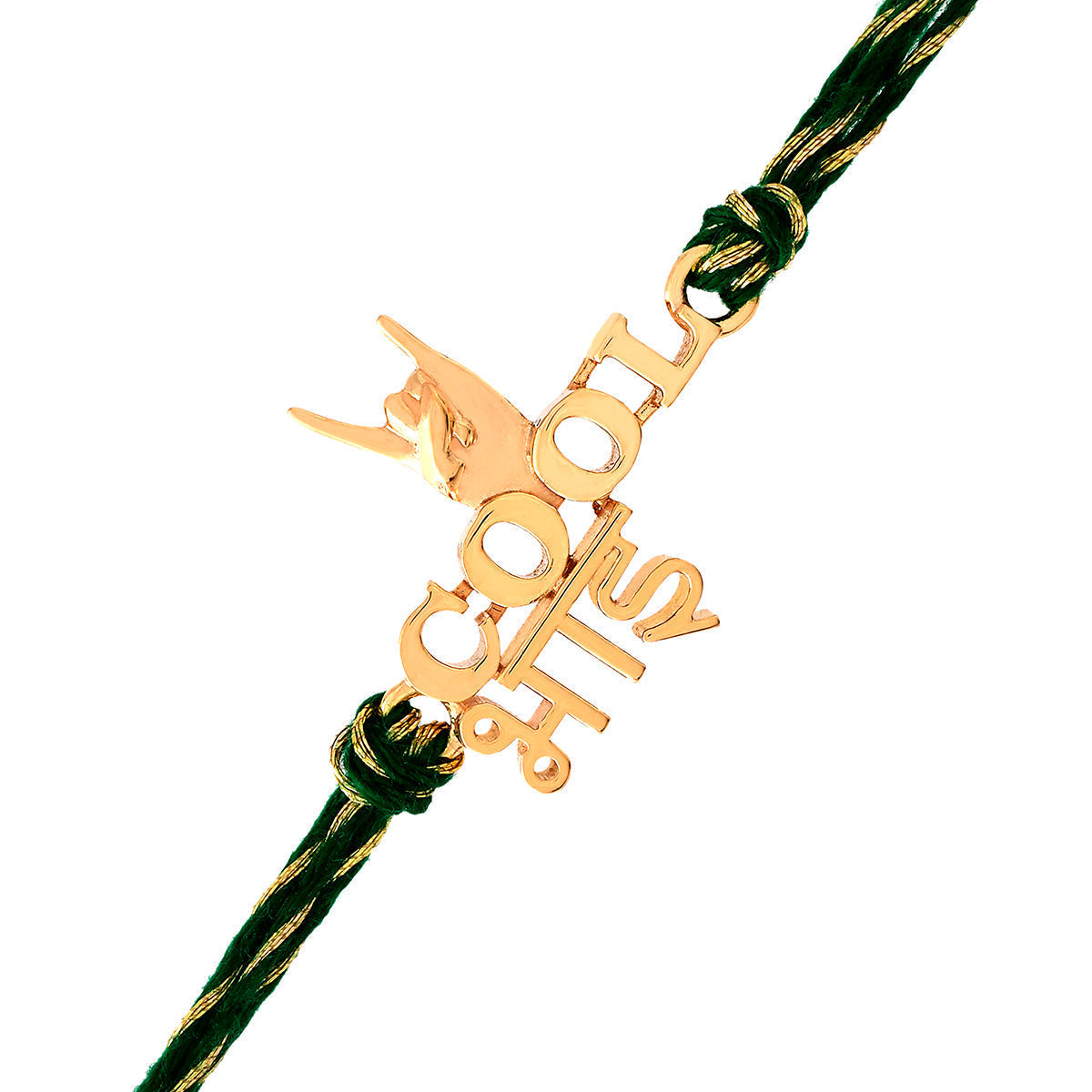 trueBrowns 925 Sterling Silver Classic 'Cool Bhai' Inscription Gold-Polished Gold Micron Plated Thread Rakhi