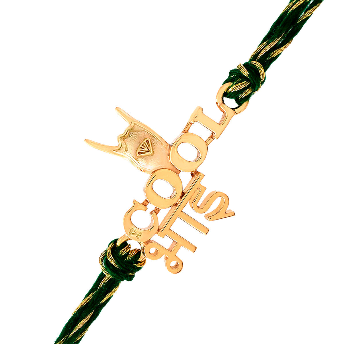 trueBrowns 925 Sterling Silver Classic 'Cool Bhai' Inscription Gold-Polished Gold Micron Plated Thread Rakhi