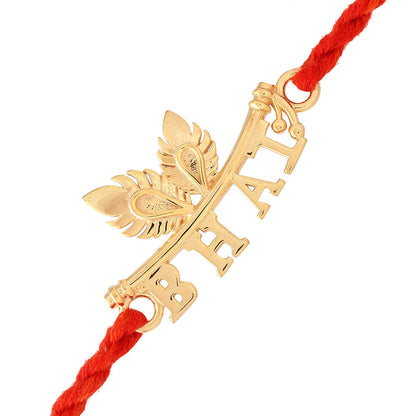 trueBrowns X Voylla 925 Sterling Silver Gold-Polished Gold Micron Plated Bhai Thread Rakhi
