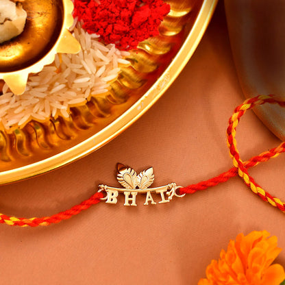 trueBrowns X Voylla 925 Sterling Silver Gold-Polished Gold Micron Plated Bhai Thread Rakhi