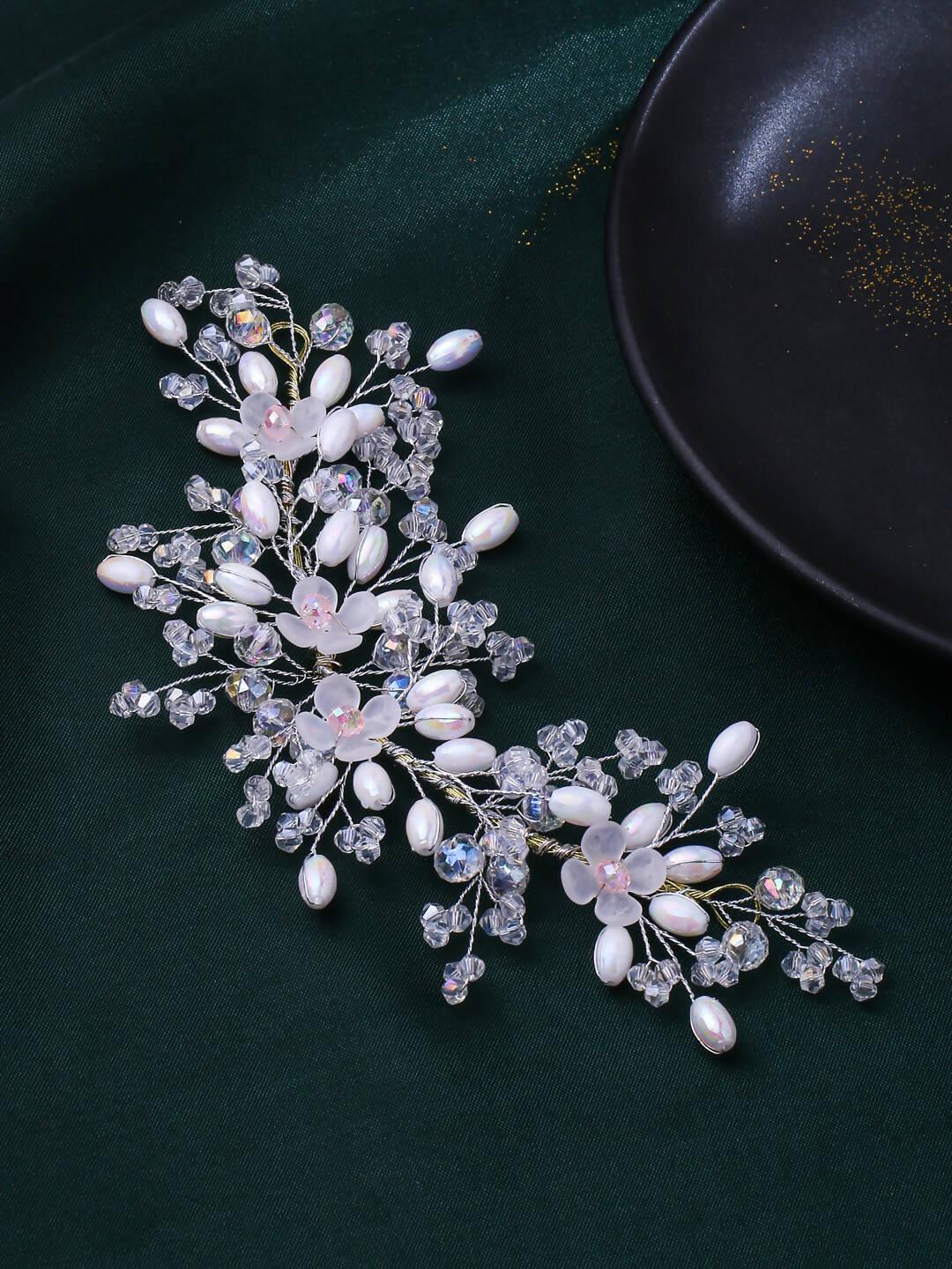 NVR Women's Embellished Beaded Hair Accessory Set