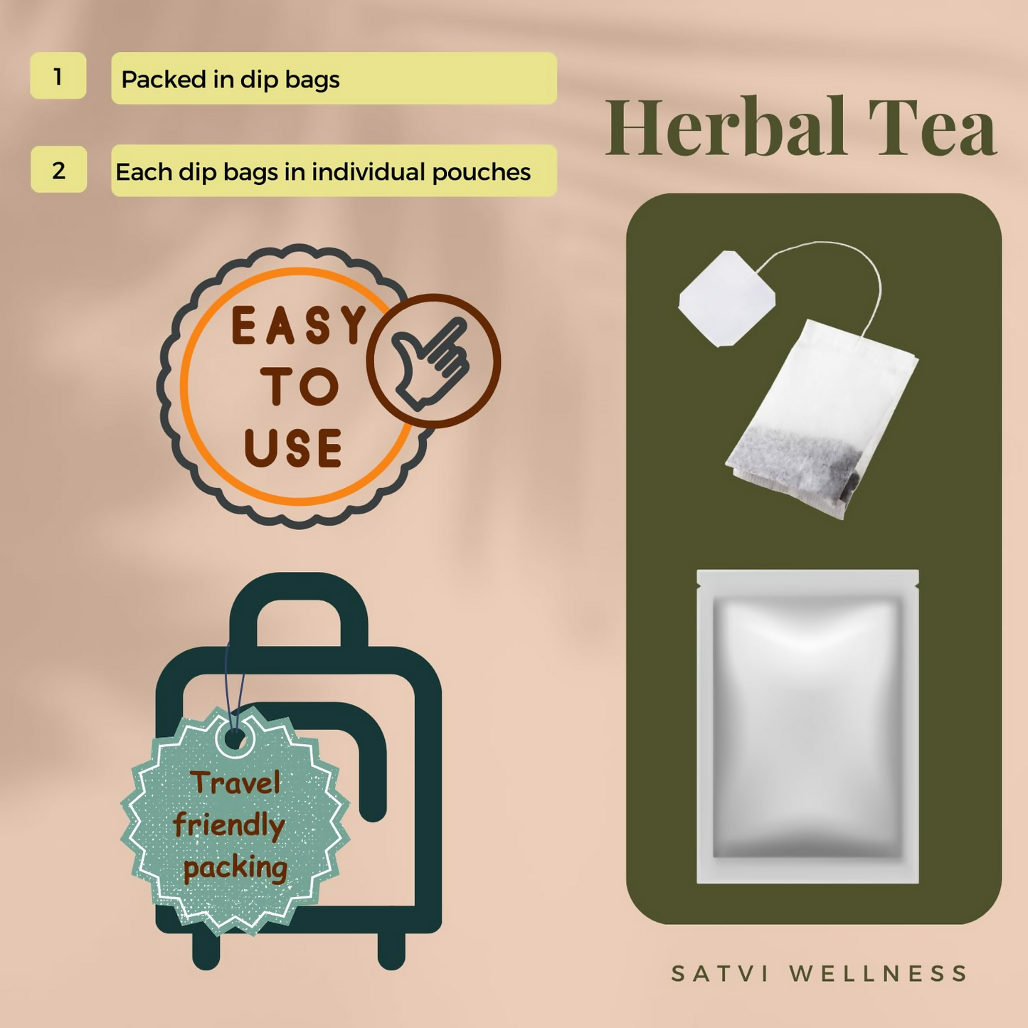 Satvi Wellness Moringa Tea Bags | Herbal Tea