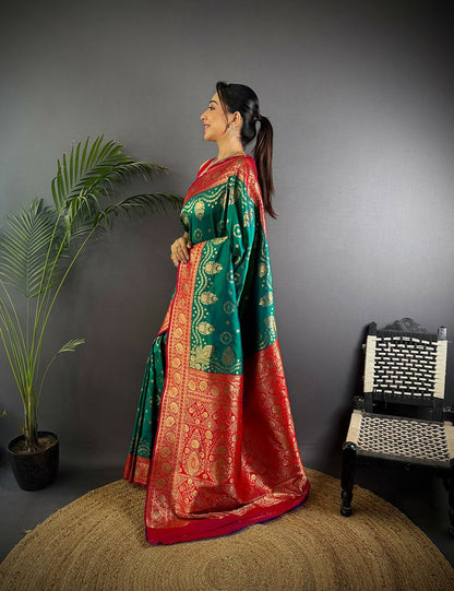 Joban Fashion Pink Butti Banarasi Silk Sarees