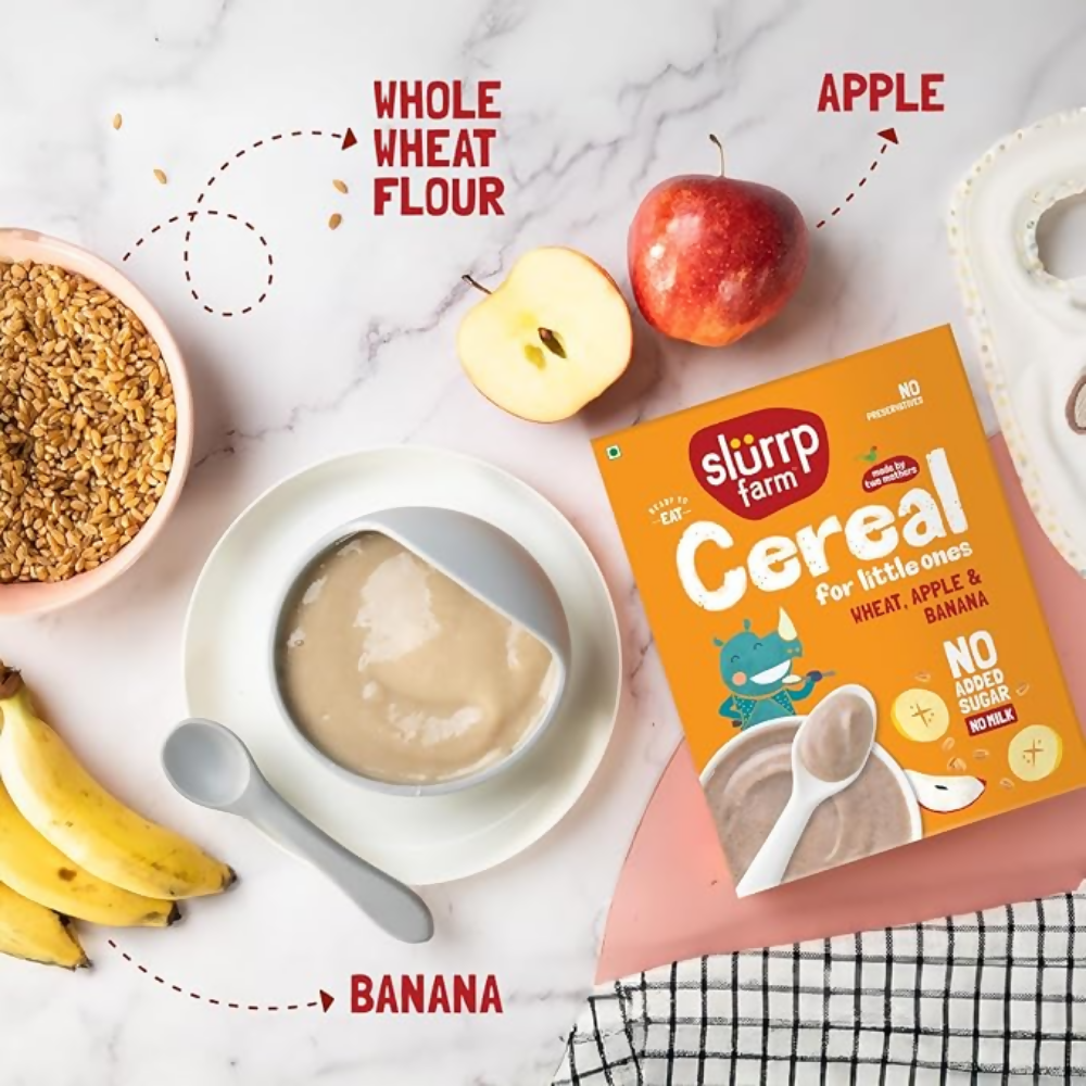 Slurrp Farm No Added Sugar Instant Wheat Apple & Banana Cereal