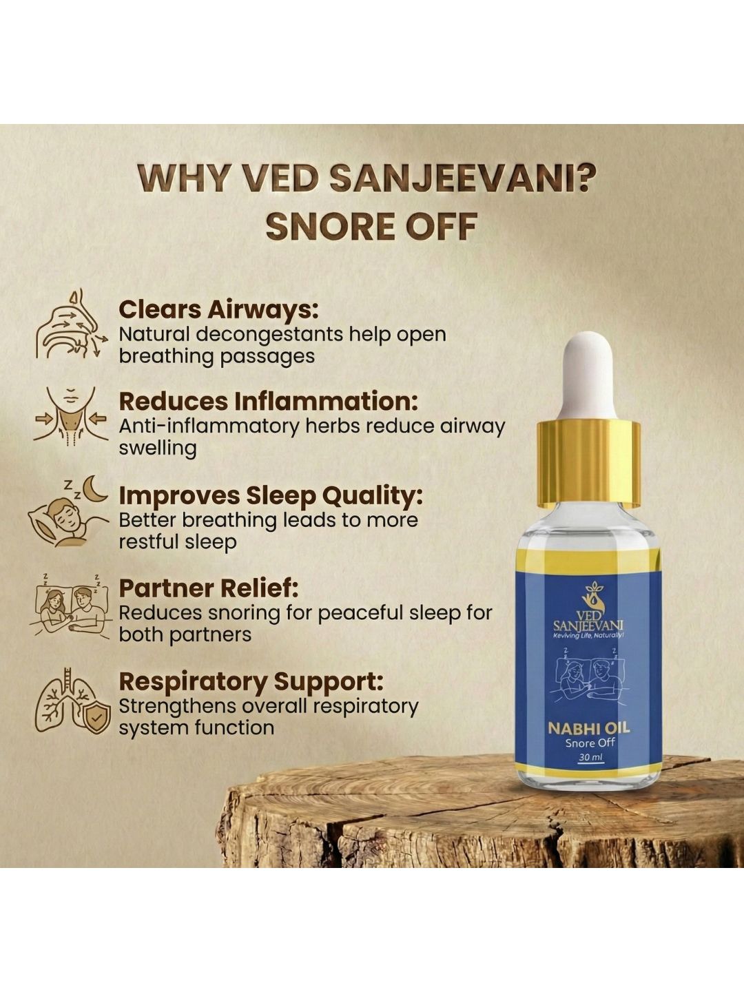 Ved Sanjeevani Snore Off Nabhi Oil