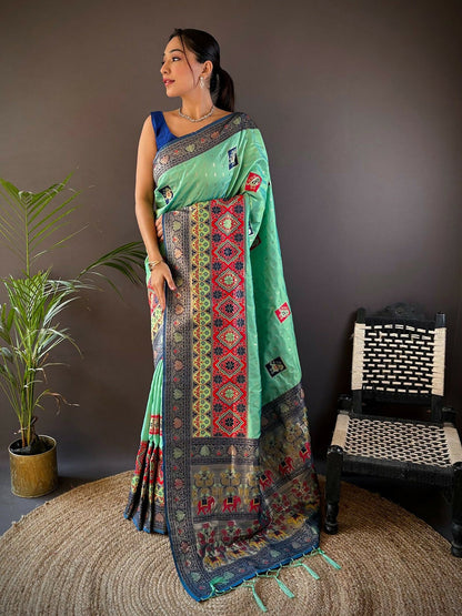 Joban Fashion Royal Blue Small Butti Banarasi Silk Sarees