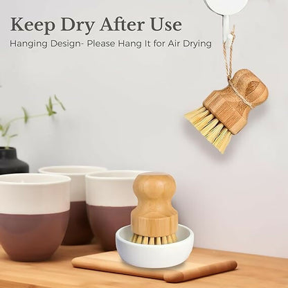 Not Available Bamboo Dish Scrub Brush for Kitchen