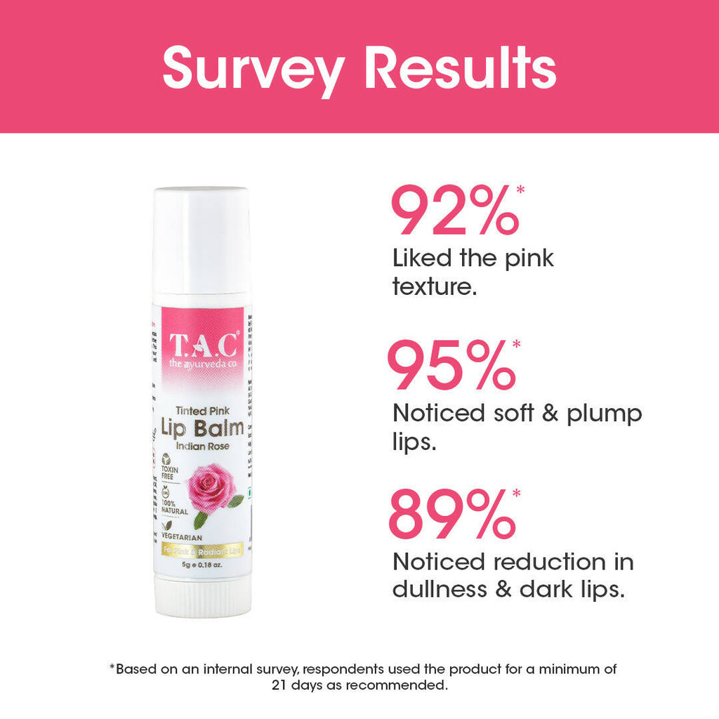 T.A.C - The Ayurveda Co. Tinted Indian Rose Vegan Lip Balm - 5 gms