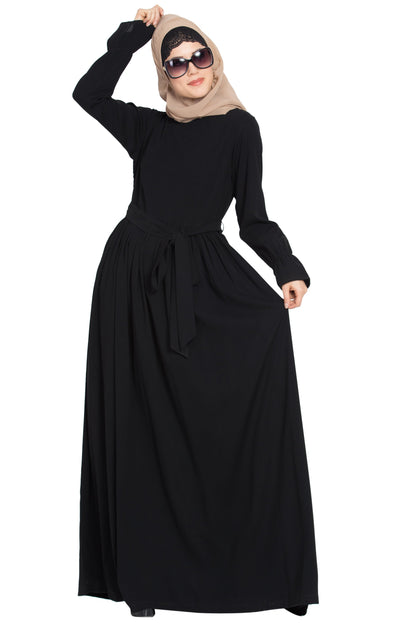 Bashariya Abaya Dress With Double Layers Of Bell Sleeves