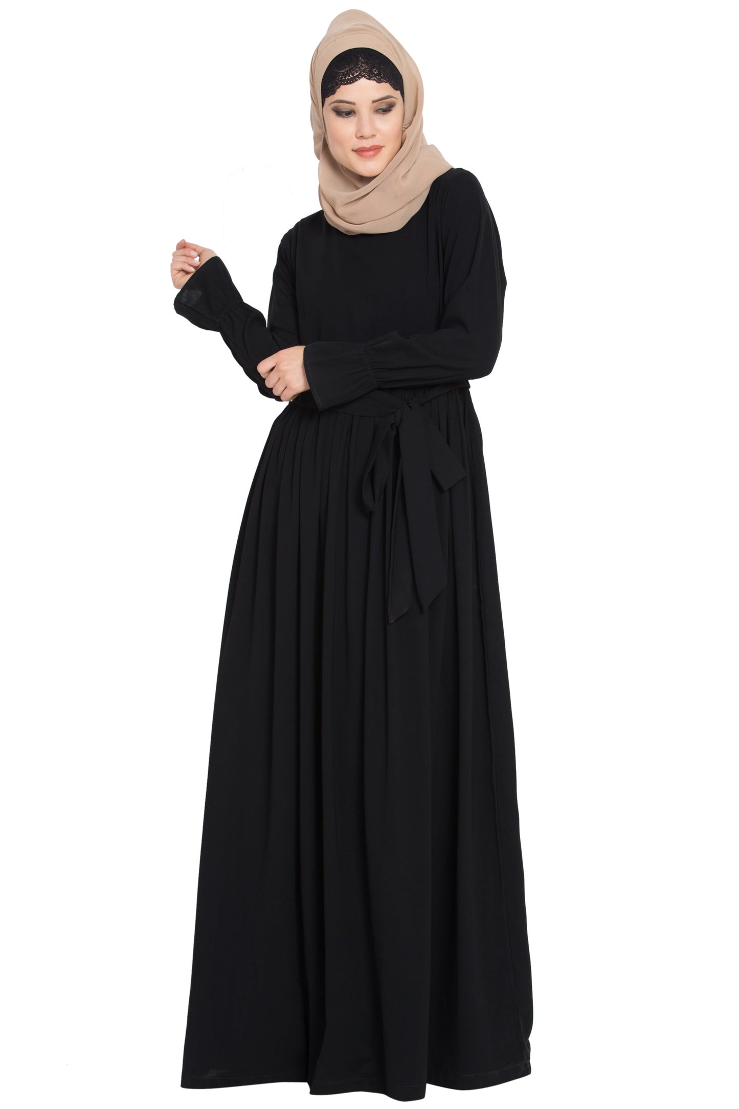 Bashariya Abaya Dress With Double Layers Of Bell Sleeves