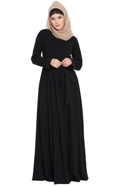 Bashariya Abaya Dress With Double Layers Of Bell Sleeves