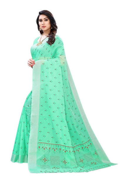 Vamika Green Chanderi Designer Saree (DIYA GREEN)