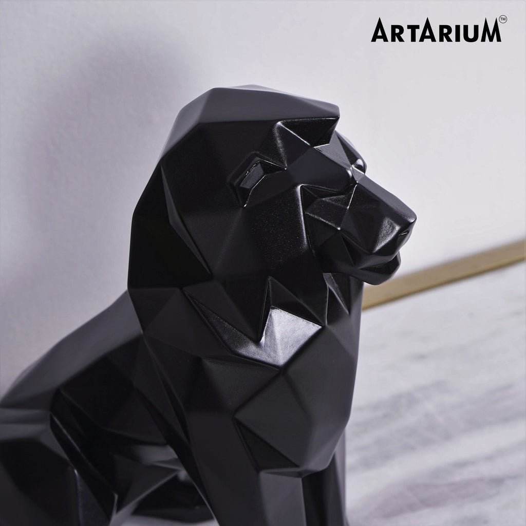 Artarium Stylized Geometric Sitting Lion Figurine Idol