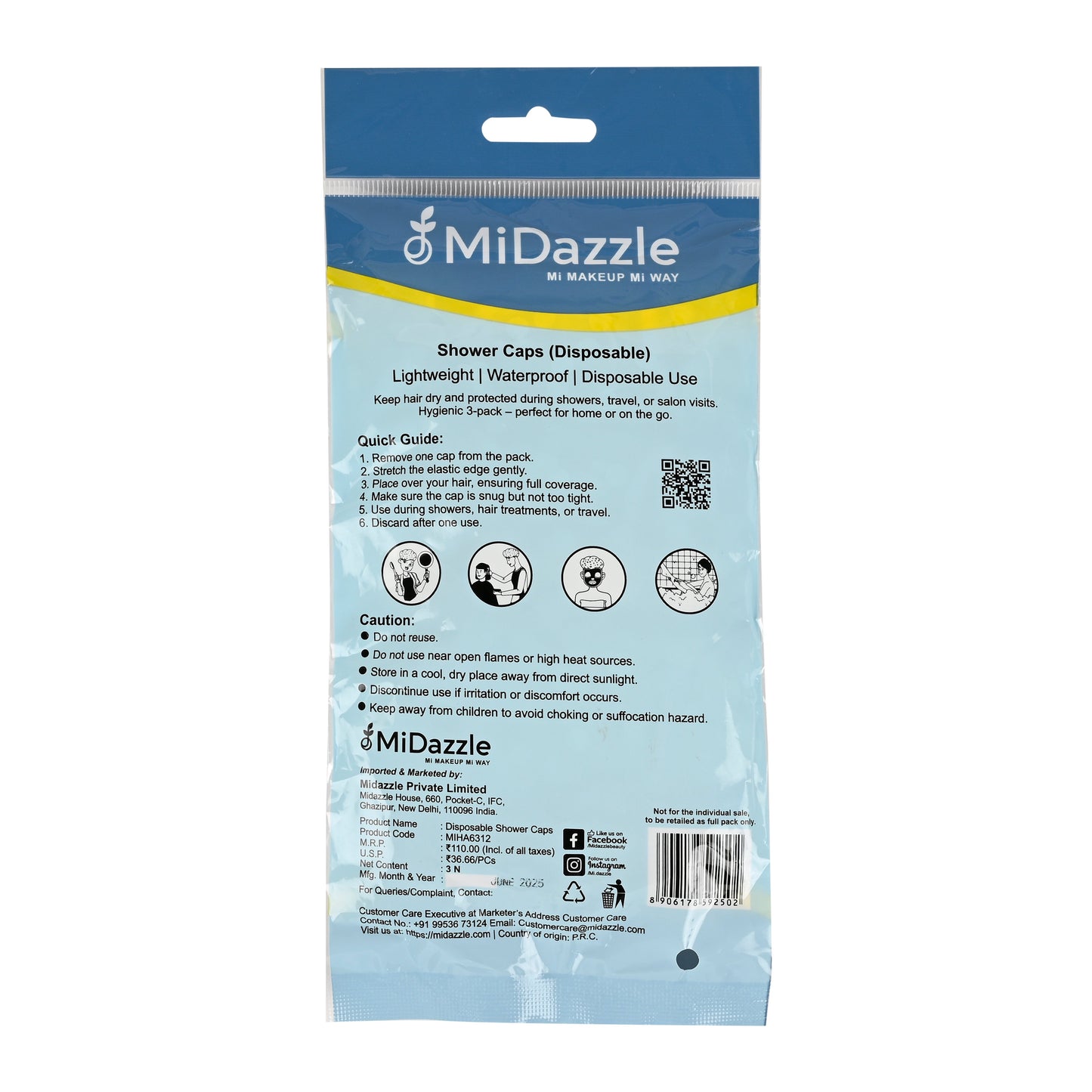 MiDazzle Shower Caps 3S (Disposable) MIHA6312