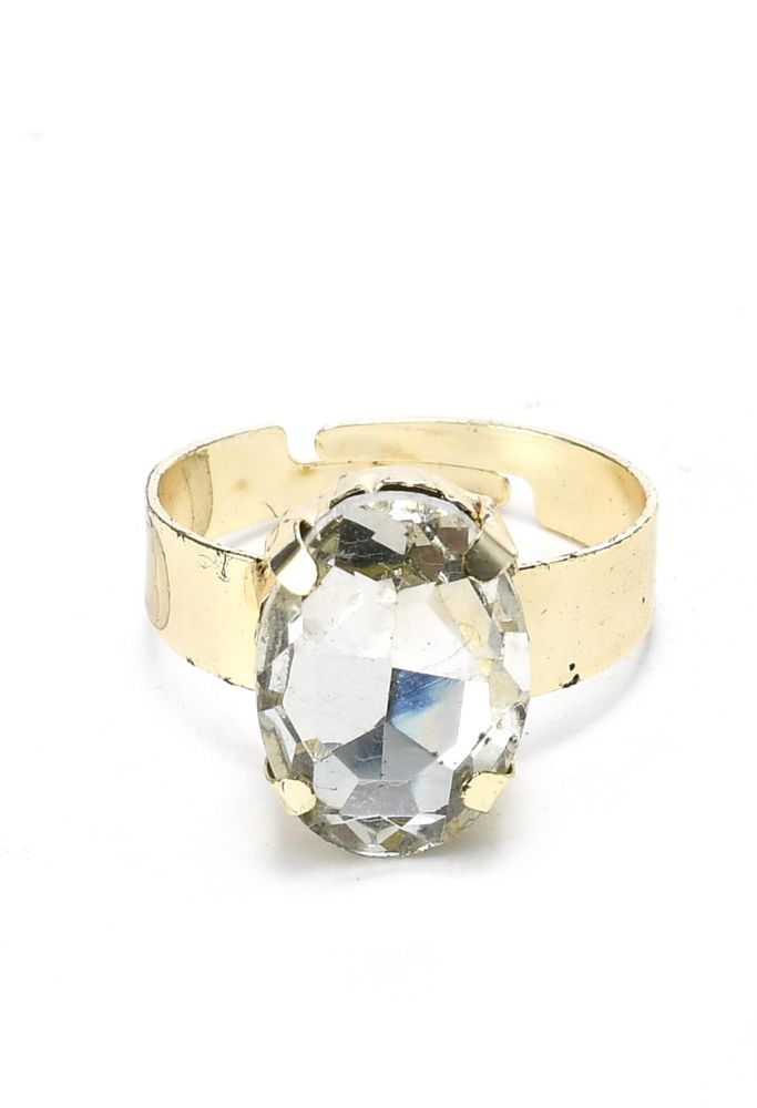 Mominos Fashion Johar Kamal Gold-Polished Finish Stone Choker For Women (White)