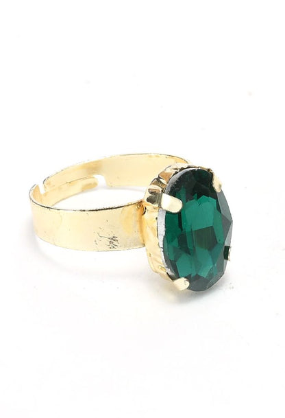 Mominos Fashion Johar Kamal Gold-Polished Finish Stone Choker For Women (Green)