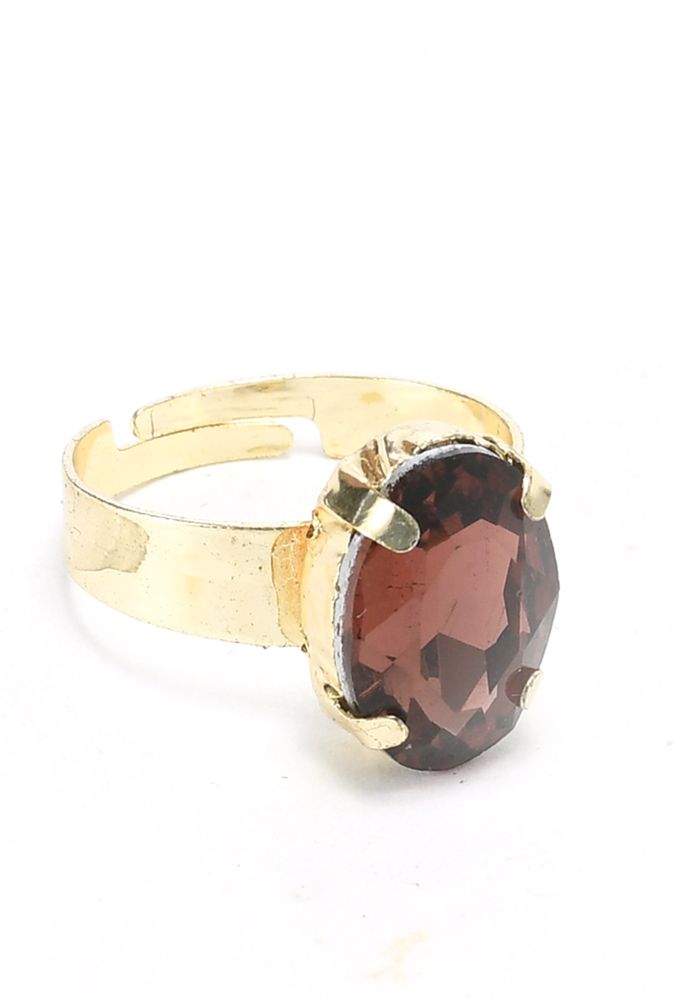 Mominos Fashion Johar Kamal Gold-Polished Finish Stone Choker For Women (Brown)