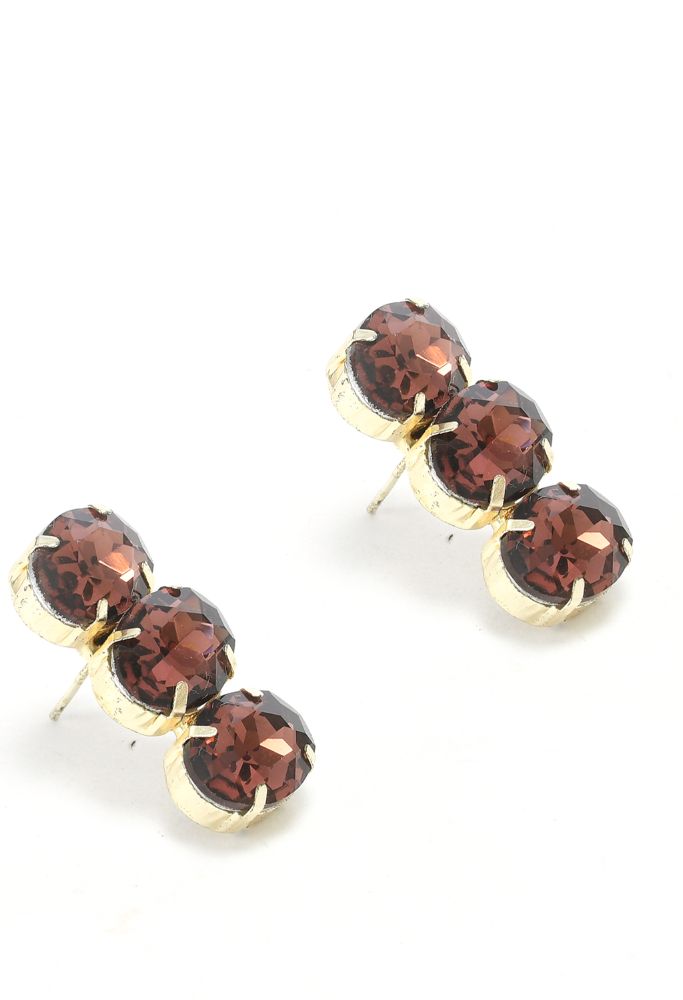 Mominos Fashion Johar Kamal Gold-Polished Finish Stone Choker For Women (Brown)