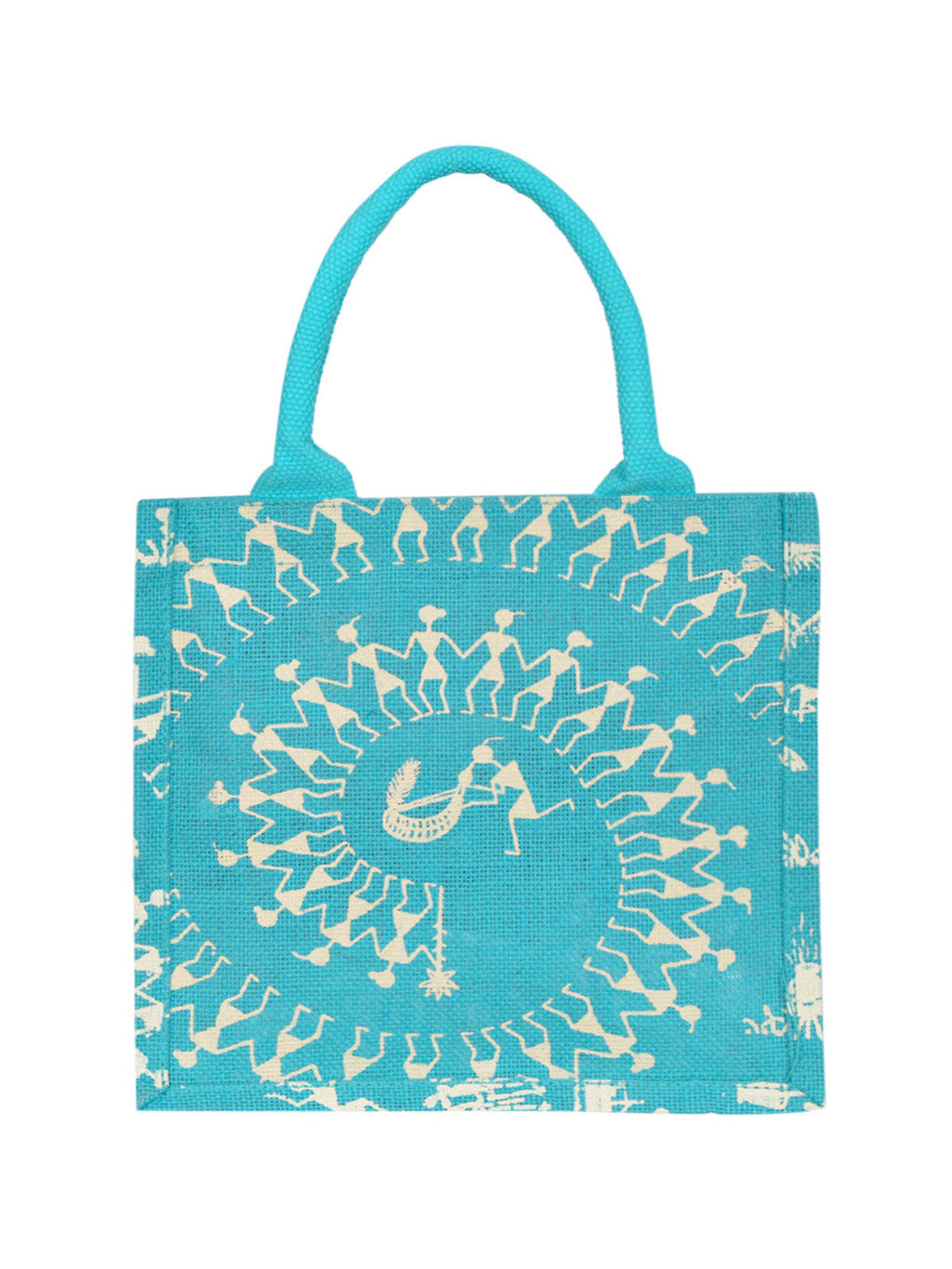 Jute Cottage Zipper Warli Bag Zipper Lunch