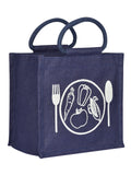 Jute Cottage Spoon & Fork Print Lunch Bag Zipper