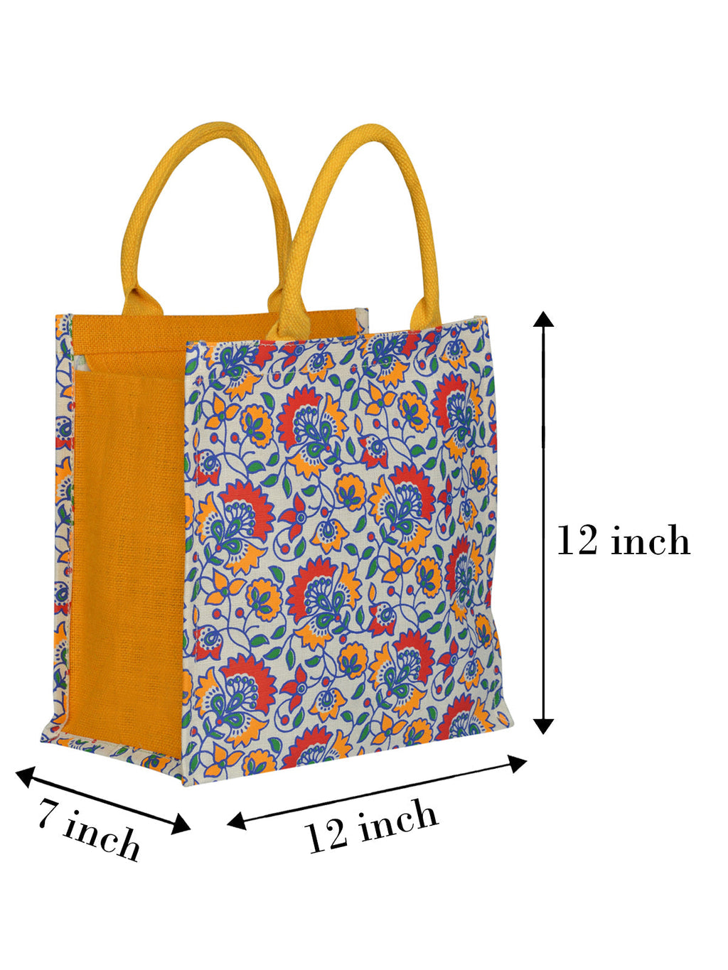 Jute Cottage Print 4 Colour Zipper With Base