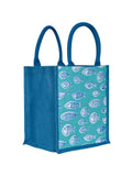Jute Cottage Fish Print Zipper Lunch Bag 100% Genuine